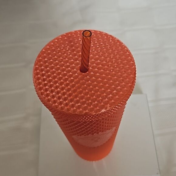 Starbucks Studded Cold Cup Venti Tumbler 24oz Orange - Picture 8 of 16